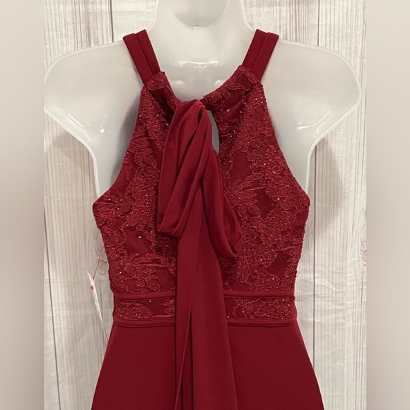 Morgan & Co. Burgundy Sparkle Evening Gown - Juniors 5/6 (NWT) - Picture 9 of 13